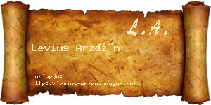 Levius Arzén névjegykártya